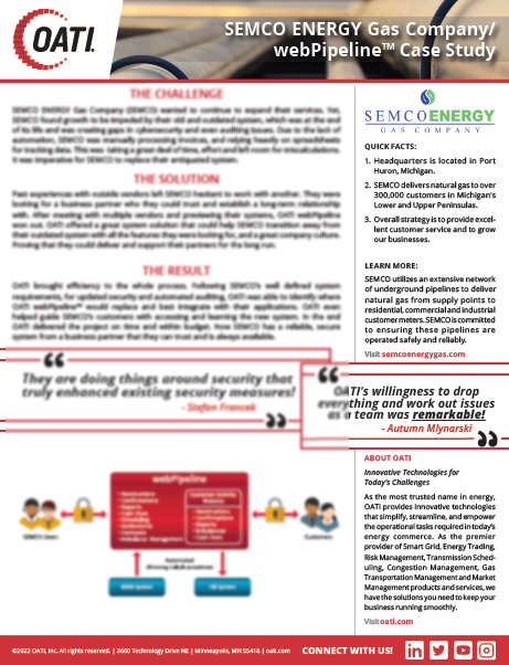 OATI SEMCO webPipeline Case Study